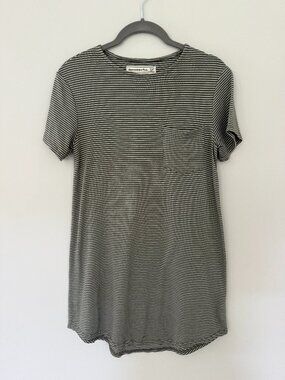 Abercrombie & Fitch t-shirt dress taupe, ivory stripe XSP